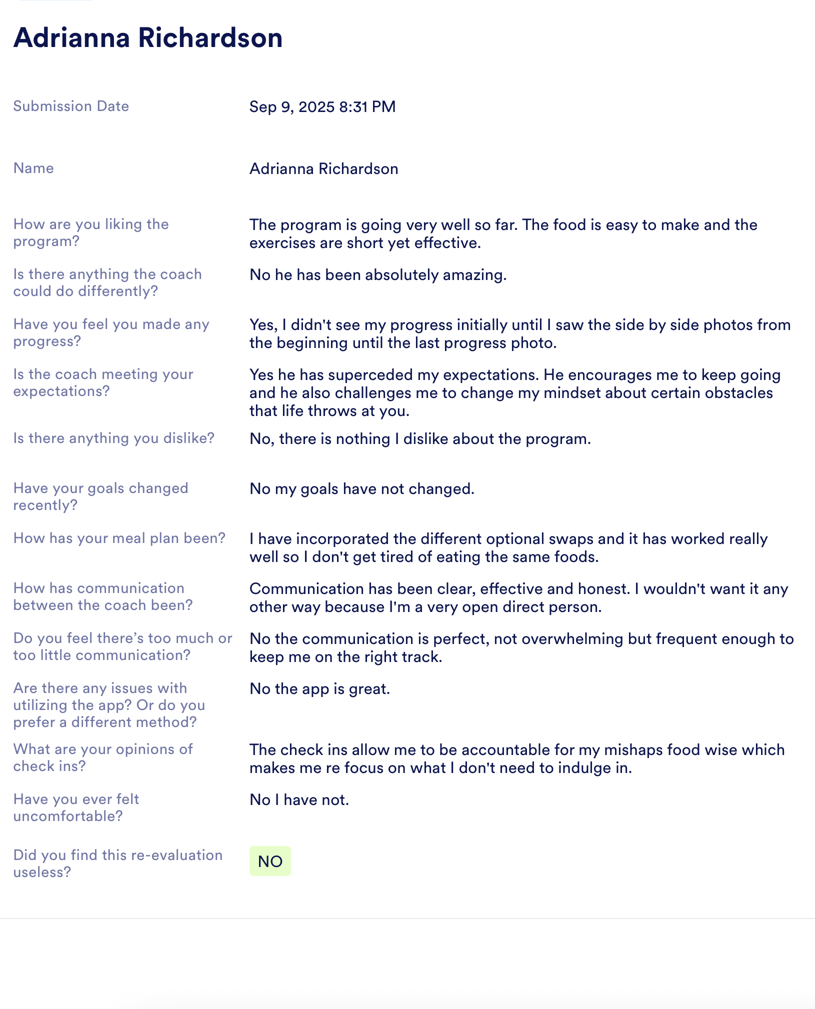 Client testimonial