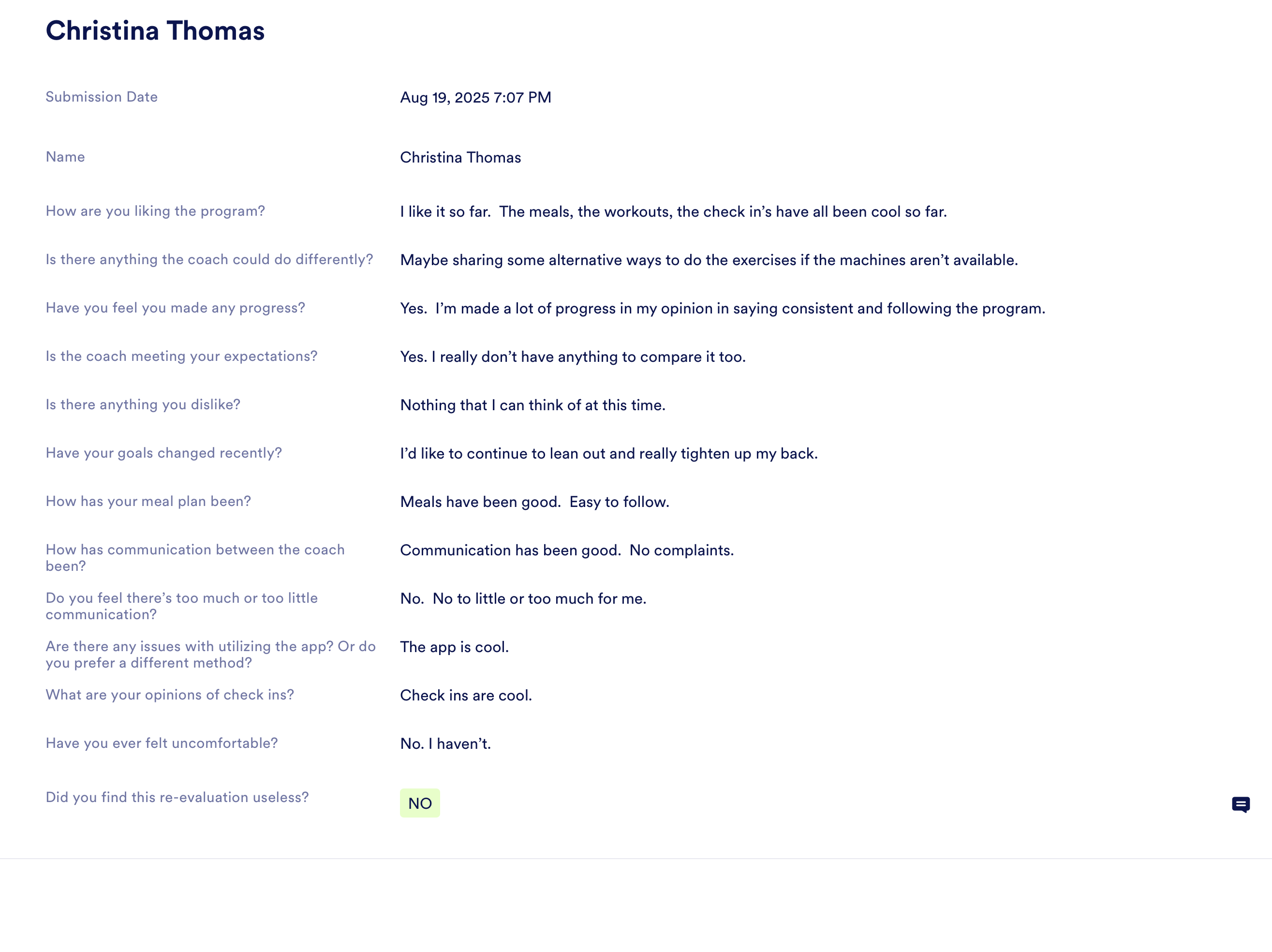 Client testimonial