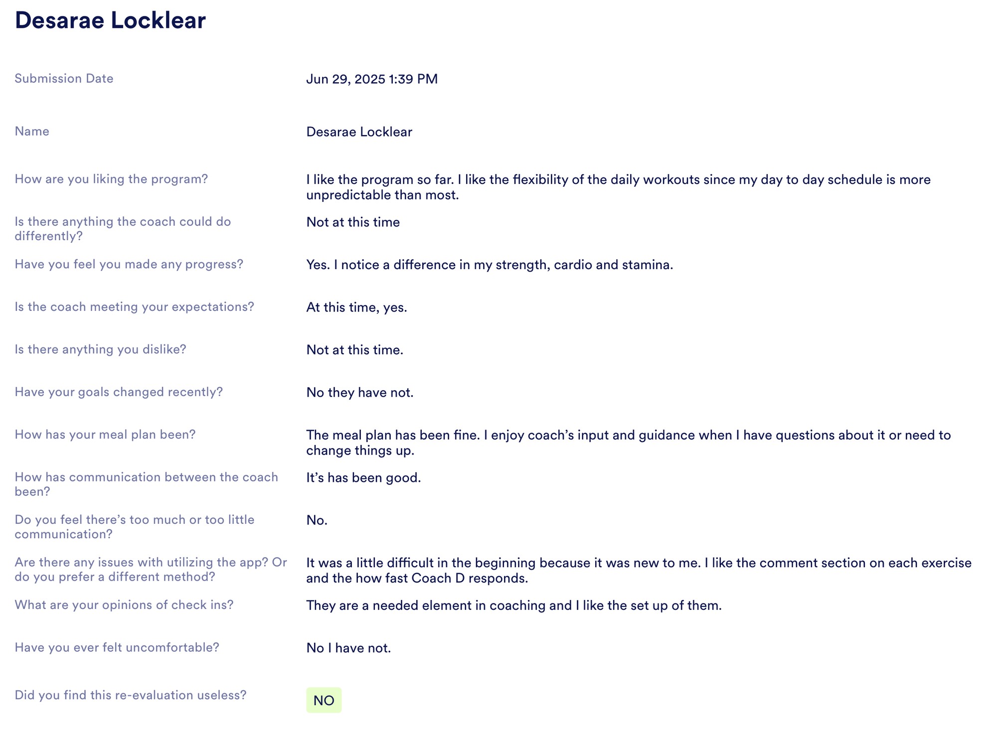 Client testimonial