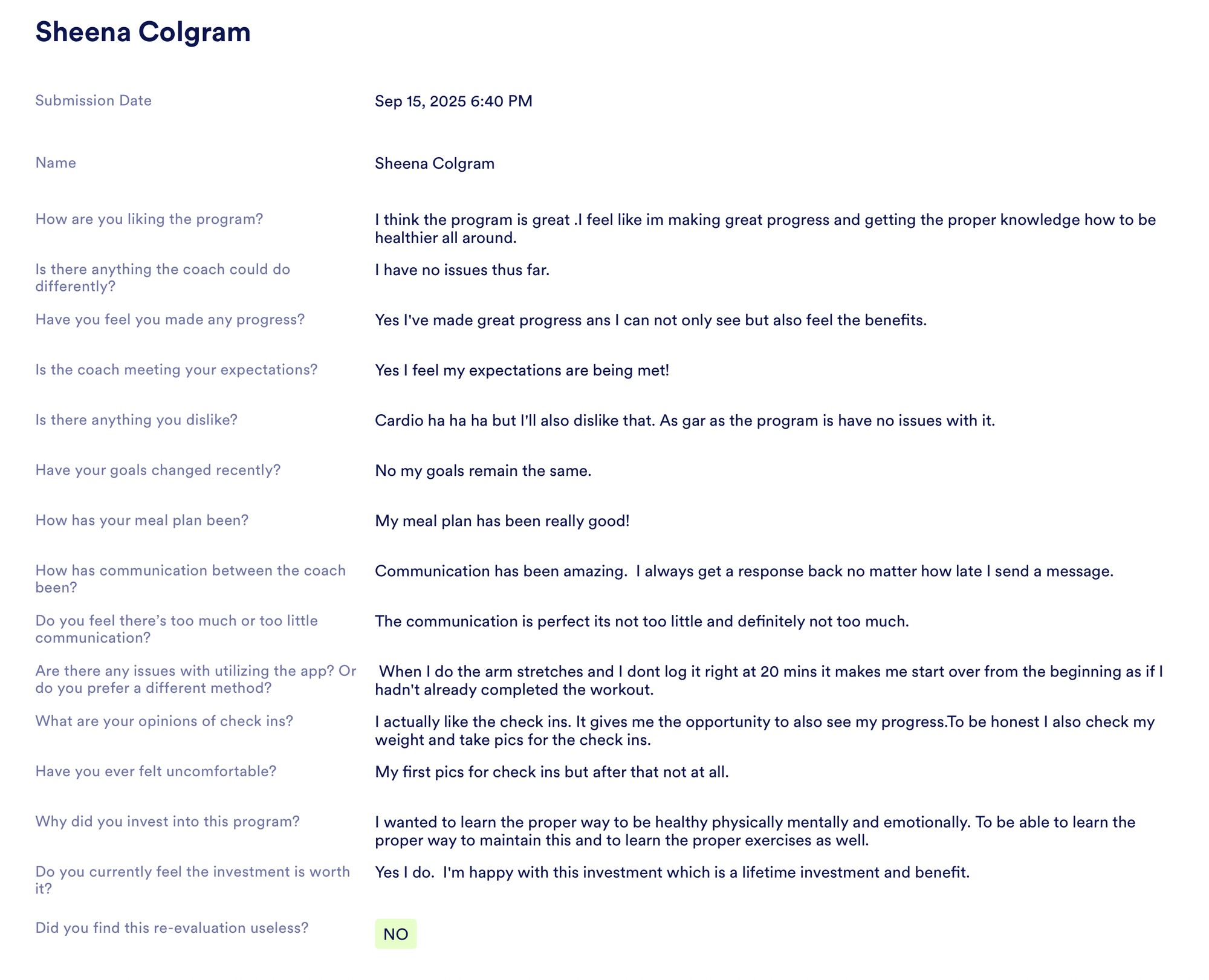 Client testimonial