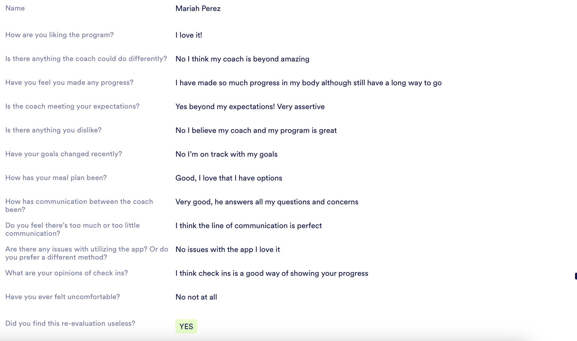 Client testimonial