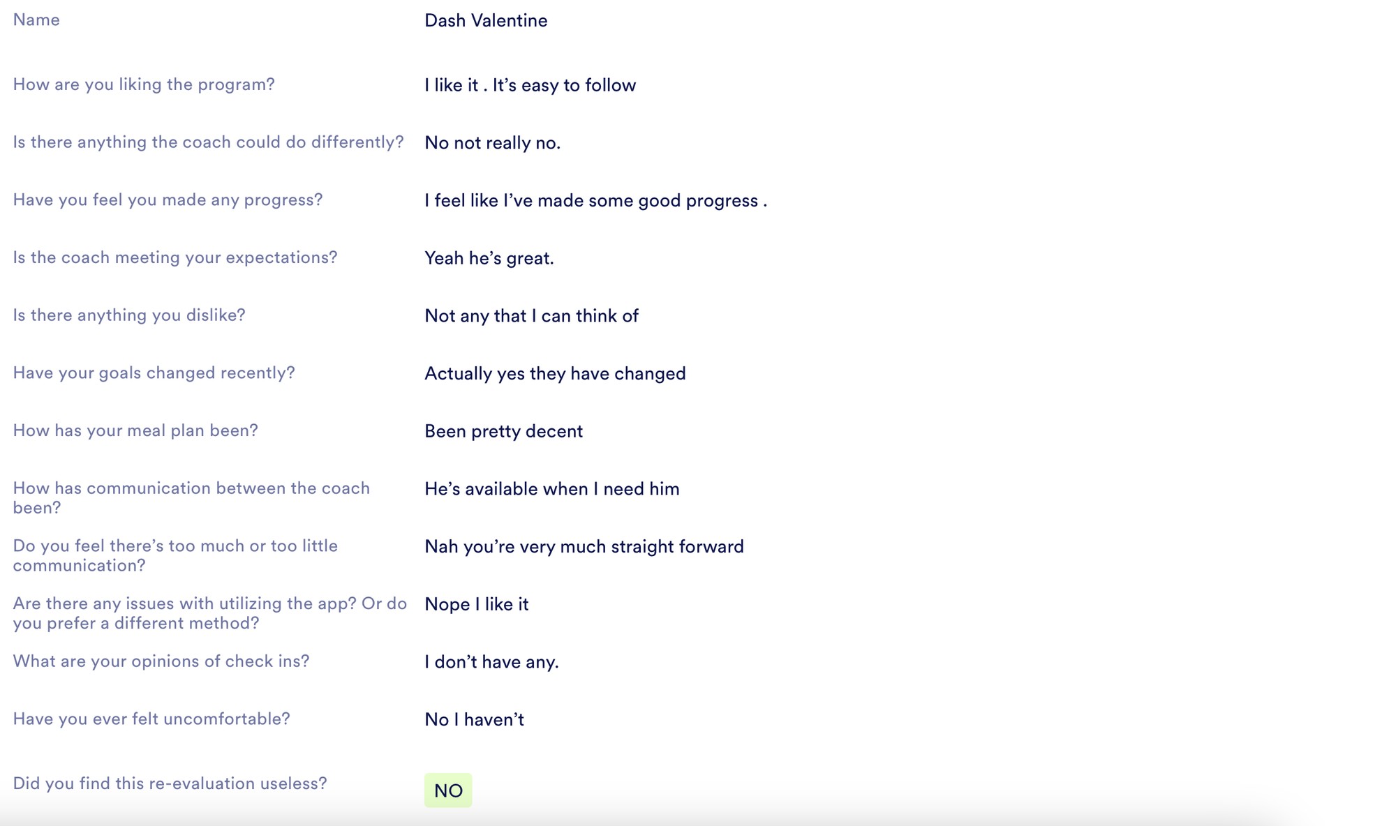 Client testimonial
