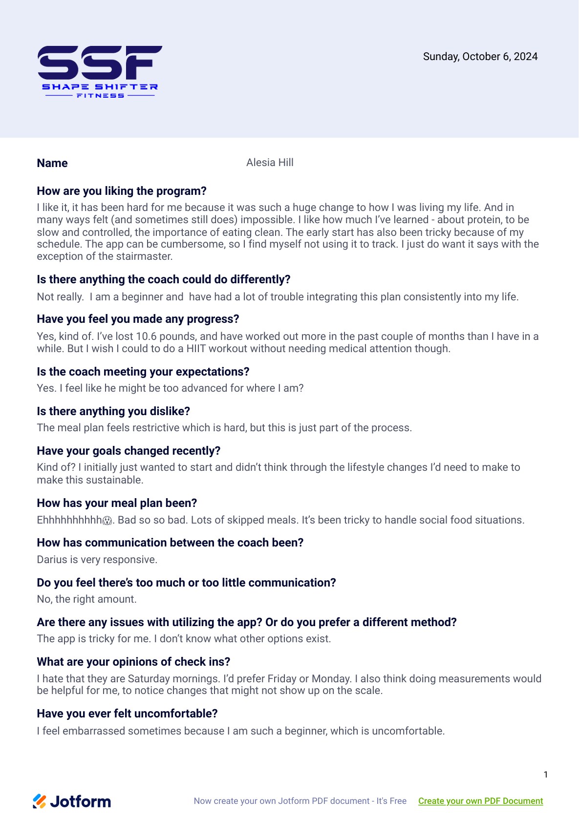 Client testimonial
