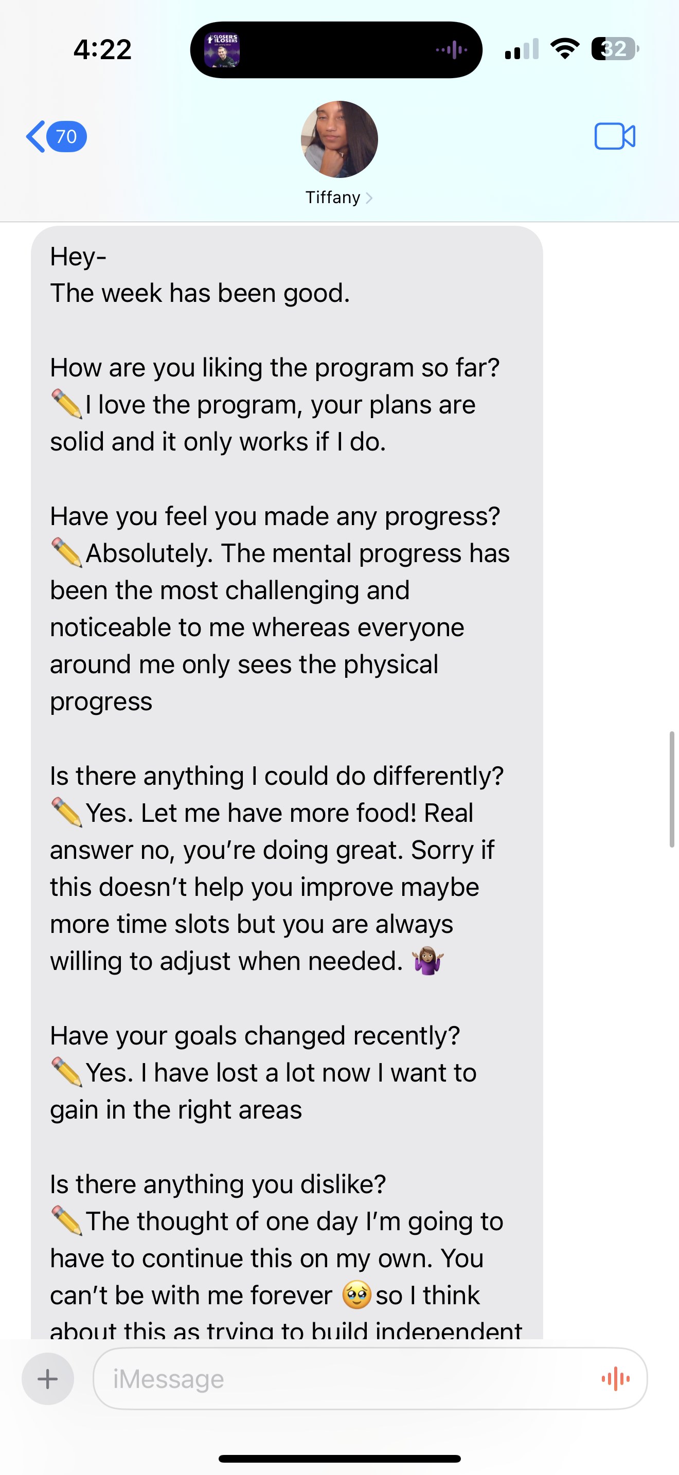 Client testimonial